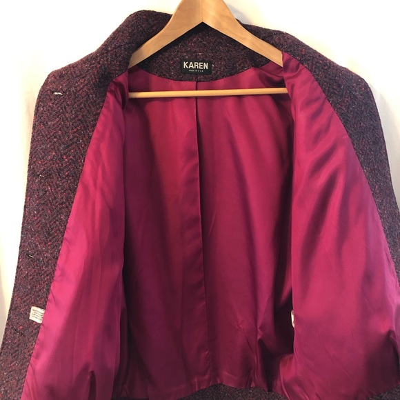 Vintage Karen 100% Wool Ladies’ Bomber Jacket - Picture 3 of 8